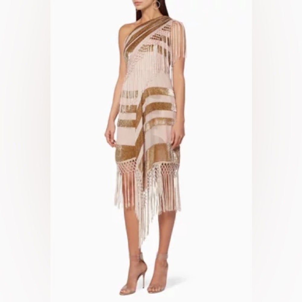 Alice McCall For her dress in Nude and Champagne